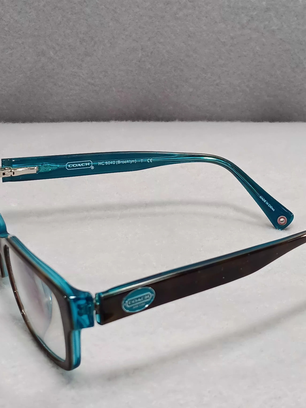 Coach Brooklyn Eyeglasses Frames Womens 6040 Brown Blue 50/16/135 Logo Preppy